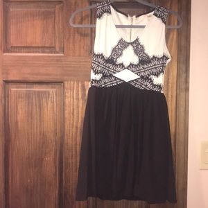 Black and white formal dress